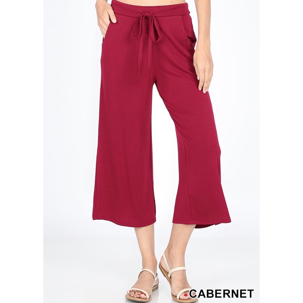 Zenana Cropped Lounge Pants with Drawtring